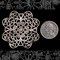 Large Flower Shaped Eight Petaled Antiqued Silver Plated Brass Pendant Filigree 52mm - S-W32